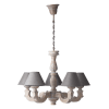 Slightly Bleached Chandelier with Grey Shades